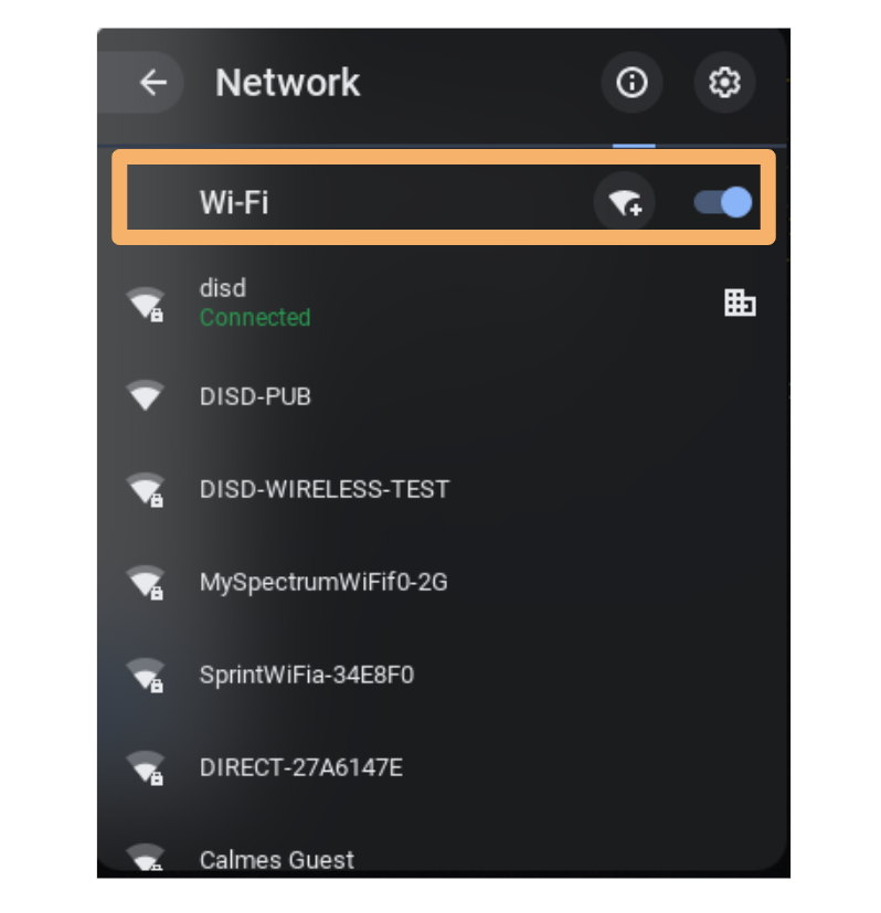 Turn on WiFi 